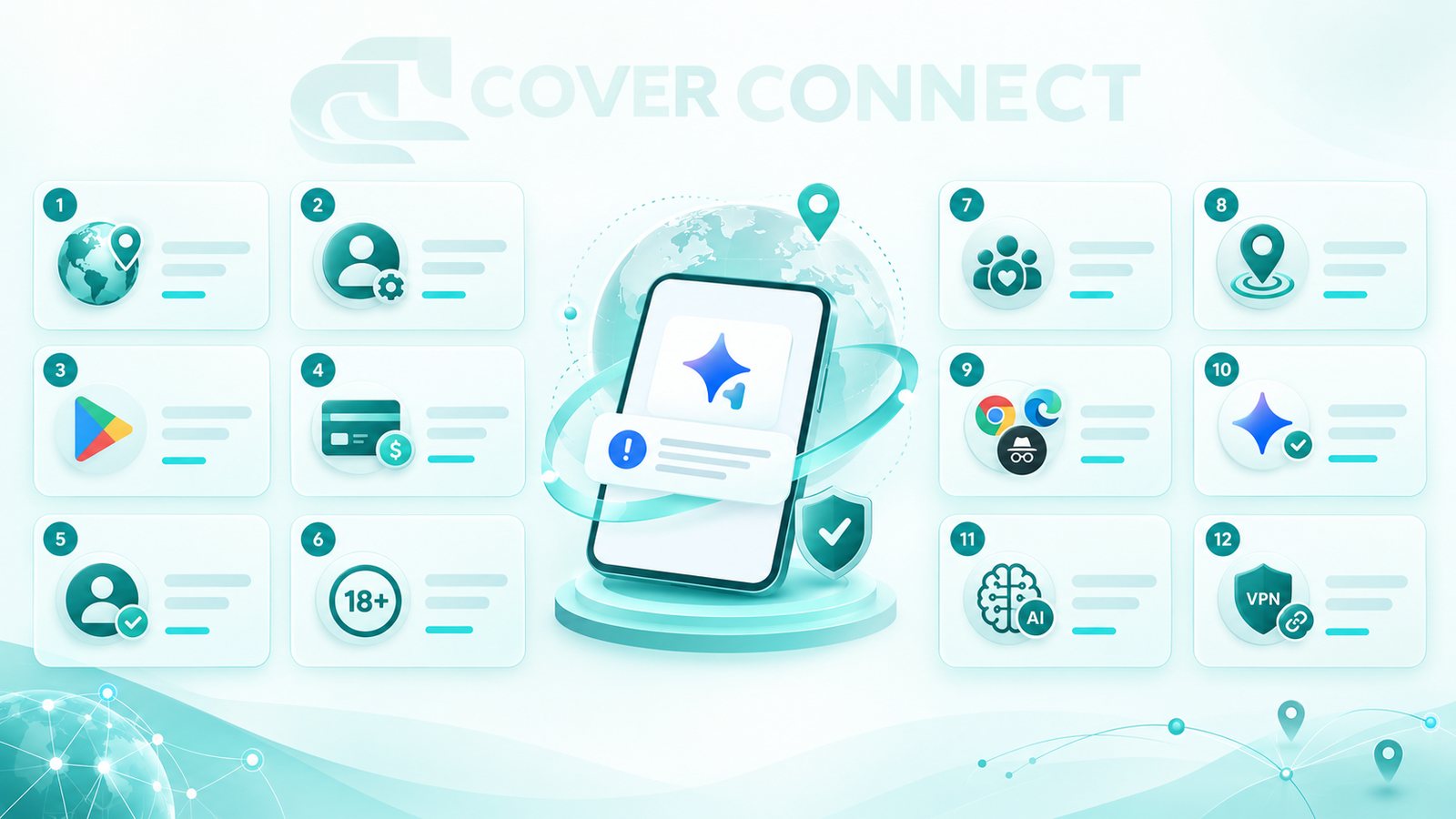 اینفوگرافیک رفع خطای دسترسی به گوگل فلو (Google Flow) با برند کاور کانکت